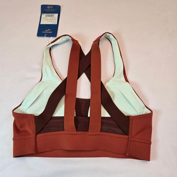 BROOKS Women Plunge Sports Bra for Running, Workouts, Sports Sz: XS Copper/Run - Picture 2 of 9